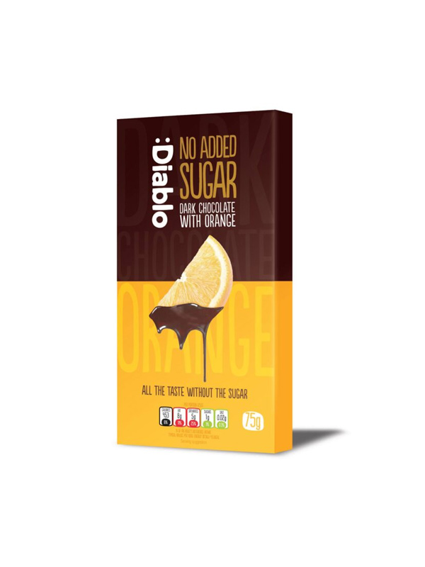 Diablo No Added Sugar Dark Chocolate With Orange 75g