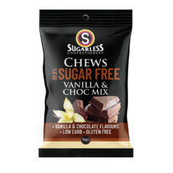 Sugarless Vanilla & Choc Mix Chews 70g