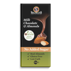 Sugarless Milk Chocolate & Almonds 100g