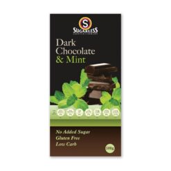 Sugarless Dark Chocolate & Mint 100g