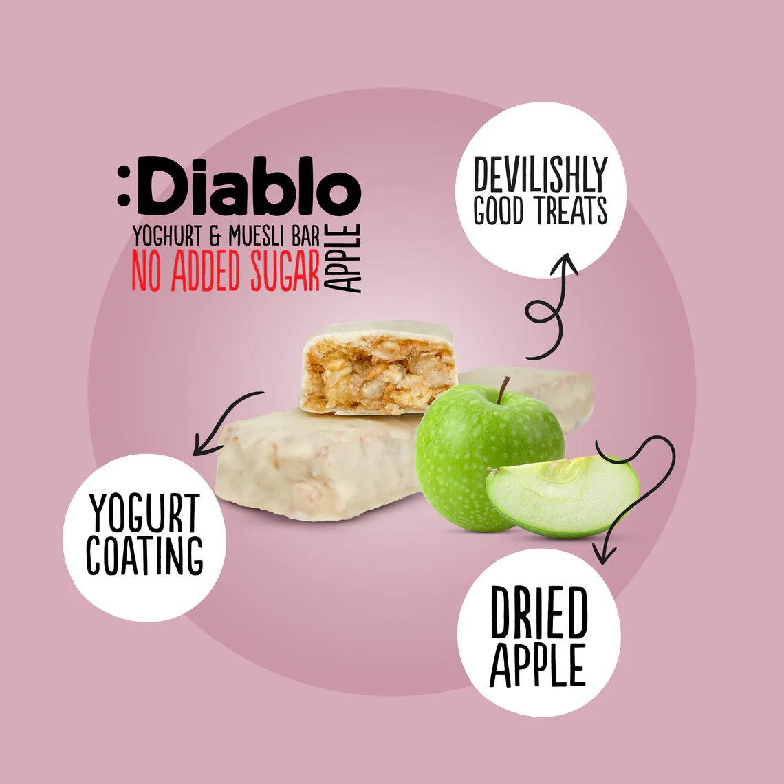 Diablo Yoghurt Coated Apple Muesli Bar 30g - Image 4
