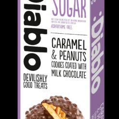 Diablo No Added Sugar Caramel & Peanut Cookies coated with Milk Chocolate(100g)