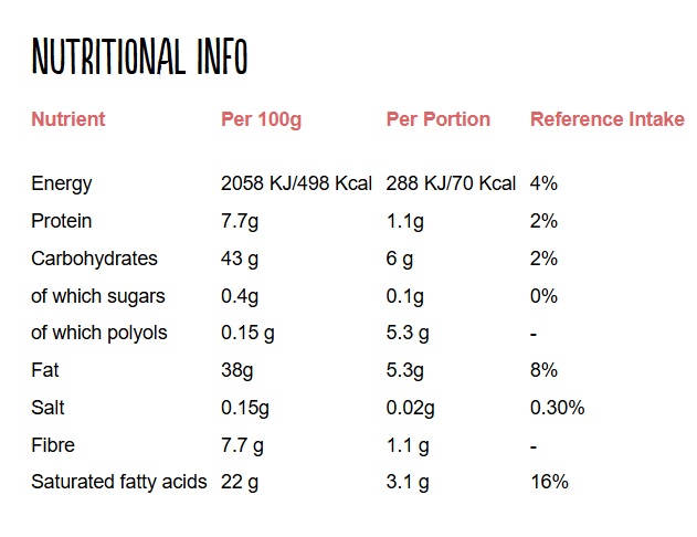 Diablo No Added Sugar Dark Chocolate with Hazelnuts Maltitol 85g - Image 2