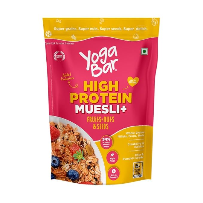Yogabar High Protein Muesli Fruits, Nuts & Seeds 350g
